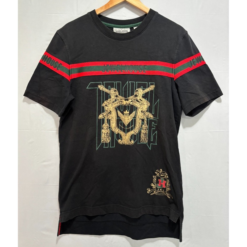 Jewel House T-Shirt Mens Black Graphic Short Sleeve Crew Neck Small Vintage 90s